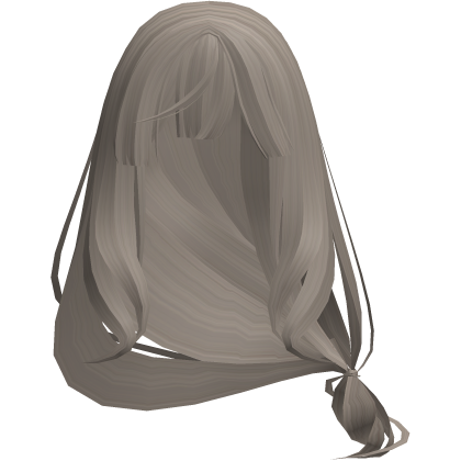 cutesy pure long hair w/ low ponytail ash brown Roblox item