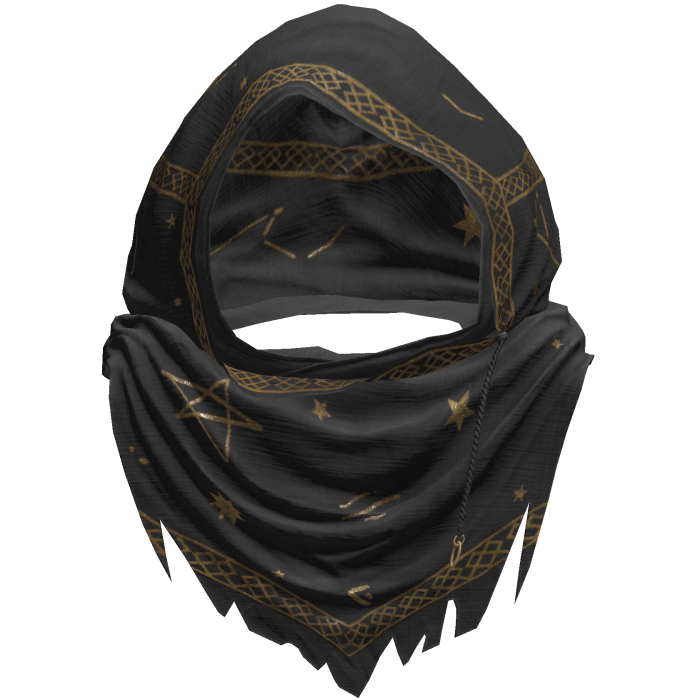 Black Sorcerer Distressed Rune Hood