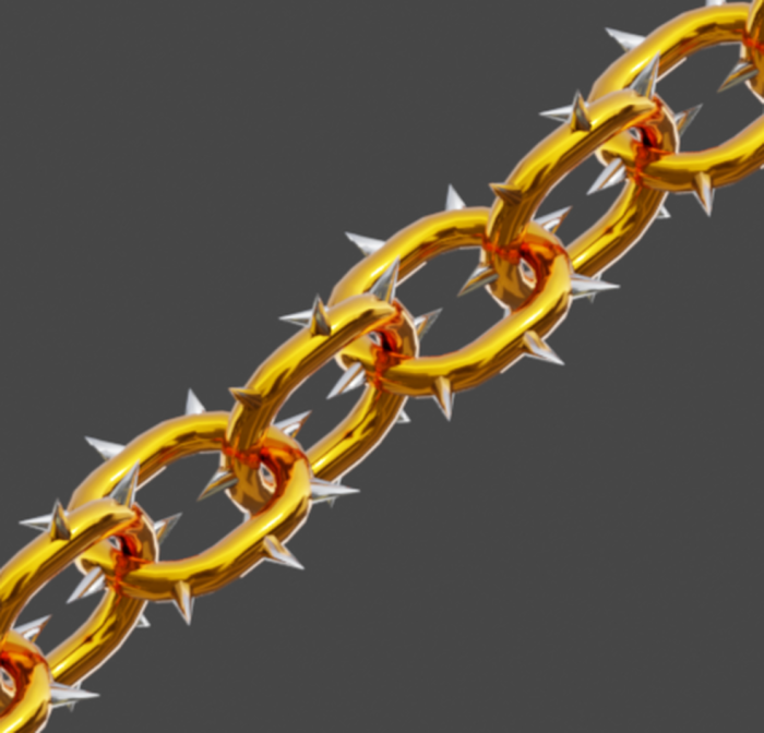 Spiked gold-plated chain preview 1