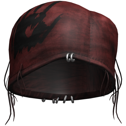 red ripped worn beanie