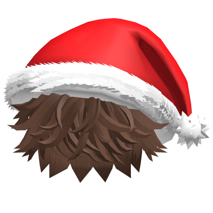 Messy Anime Boys Emo Hair w/ Santa Hat (brown) v17 Roblox item