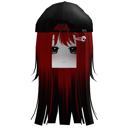 Black and Red Cute Hair With Cap
