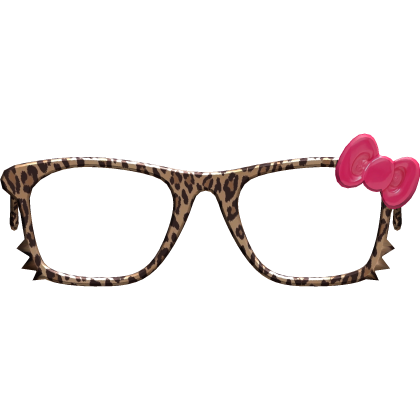 Kawaii Gyaru Y2K Kitty Glasses in Leopard Print Roblox item