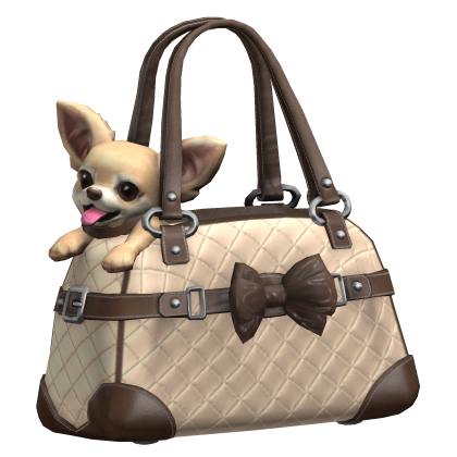 Dark Brown Beige Chihuahua Dog Bag 2000s Mcbling