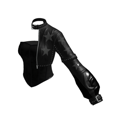 ✧♡✧ Black Goth Punk Star Corset Jacket Fit Top thumbnail
