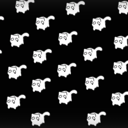 White Black Cat Emo Background