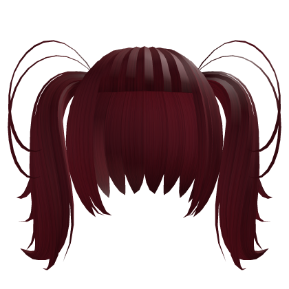 Cute anime magical fluffy hair in red Roblox item