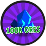 100k Ores Roblox badge thumbnail