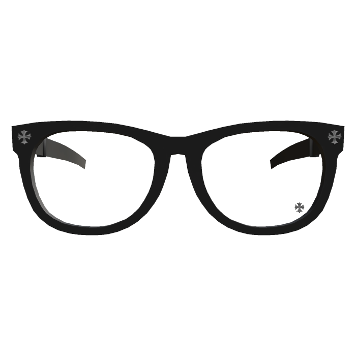 Black Chrome Glasses w Silver