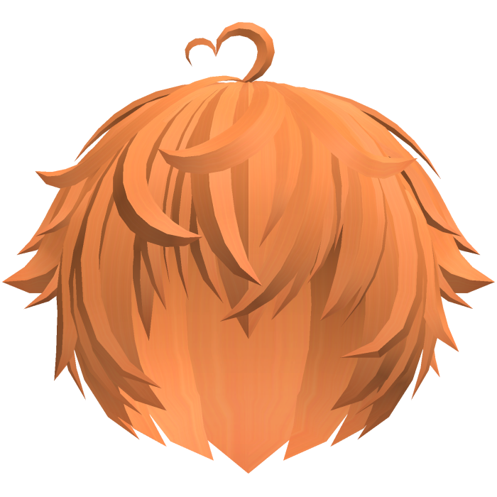 ♡ cute kawaii messy heart boy hair 🐹 orange