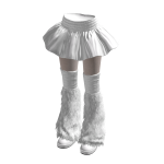 White Ruffle Skirt Snow Boots Mini Chic Y2K Outfit