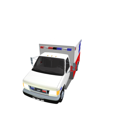 Ambulance with working hospital bed and heart rate
