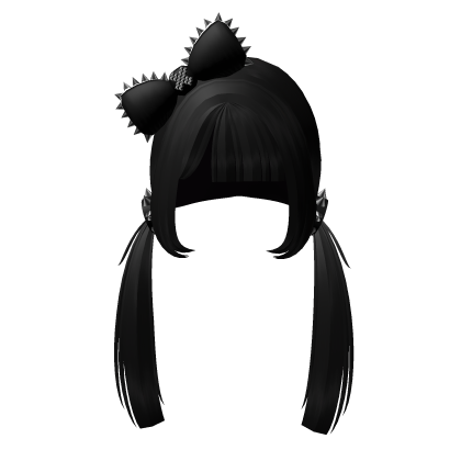 Pigtail Emo Punk Spikes Black