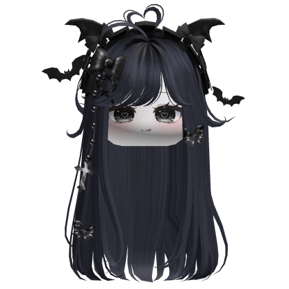 Vamp Straight  Hair w/Headband (Dark Blue)