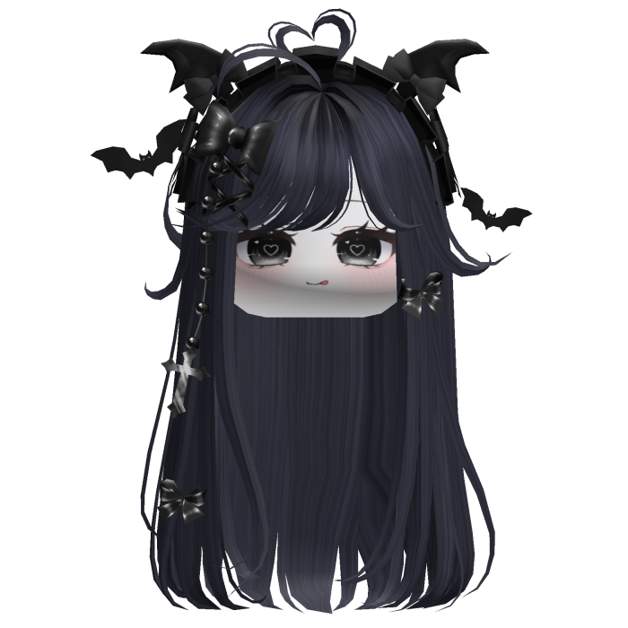 Vamp Straight  Hair w/Headband (Dark Blue)
