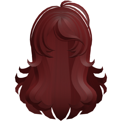 fluffy swirly long side bang hair red