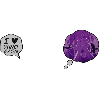 Yuno Gasai Thinking Bubble + I Love Text Roblox item