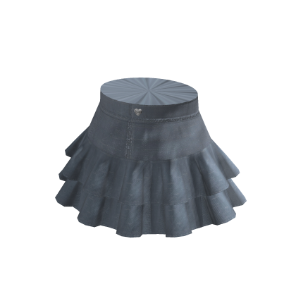 Y2K Ruffle Denim Mini Skirt Blue