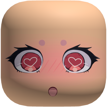 Amazed Face Cute Hearts Blush Chibi Kawaii Light Roblox item