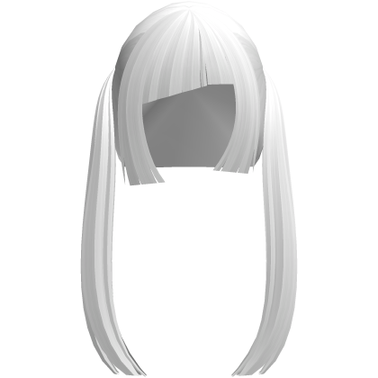 ♡ long twintails w asymmetrical bangs: White Roblox item