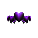 Melted Purple Metal Heart Crown
