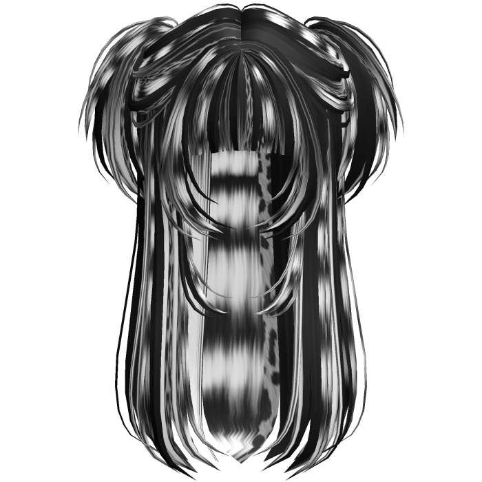 Vamp Long Straight Pigtails White Stripes
