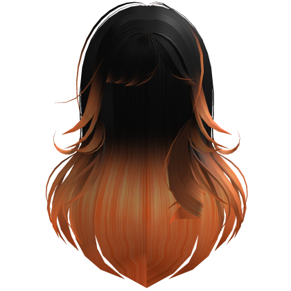 Halloween Swirly Windy Messy Hair Black Orange Roblox item