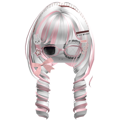 ♡ Moe Cutesy Curly Hair W/ Moe Face (White&Pink)