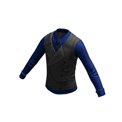 Formal Shirt w/ Vest & Tie | Gray Blue thumbnail