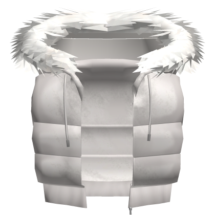 winter fluffy puffer vest white Roblox item