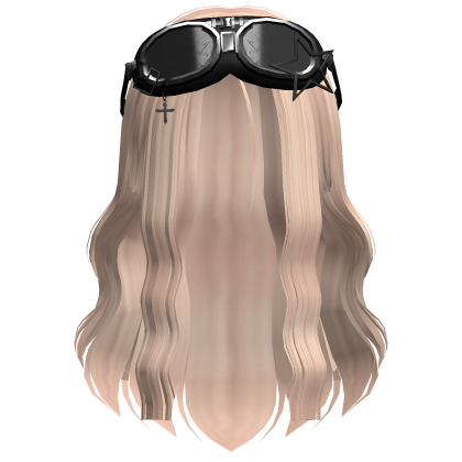 Wavy Hair with Y2k Star Goggles (Blonde) Roblox item