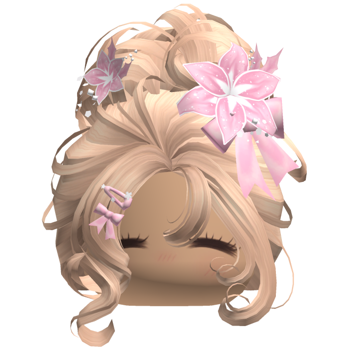 ♡ Christmas Flowery Bun Updo (Blonde)