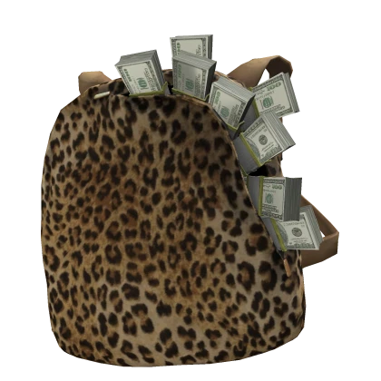 1.0 Off shoulder Cheetah Money Backpack Roblox Item Rolimon s