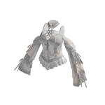 Y2K Goth Lace Up Top w/ Bell Sleeves (White)