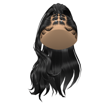 Side Swept Bubble Braid Ponytail [Black Tone 1] Roblox item