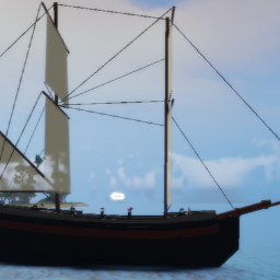 The boat and island AND A CRISPY BOAT AND ISLAND
