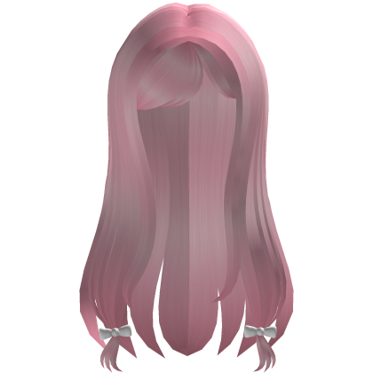 Beautiful Pink Long Girl Hair With Bow Roblox item