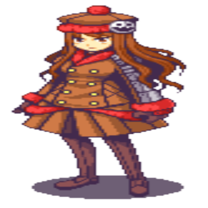 Girl Gunner (Brown, Pixel) Roblox decal