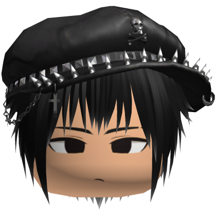 Vkei Moe Black & White Messy Hair /w Spiky Hat