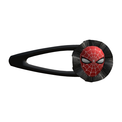 Black Red Spider Superhero Mask Hair Clip Roblox item