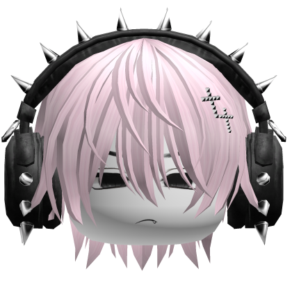 Boy Hair W/ Punk Headphones Pink