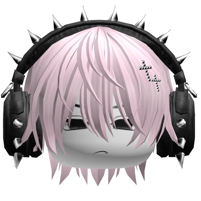 Boy Hair W/ Punk Headphones Pink