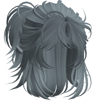 Anime Androg Wolfcut Ponytail Ash Blue