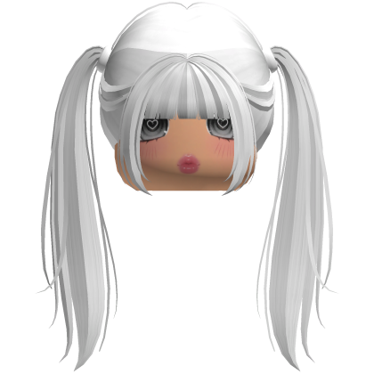 White Long Pigtails w/ Bangs Roblox item