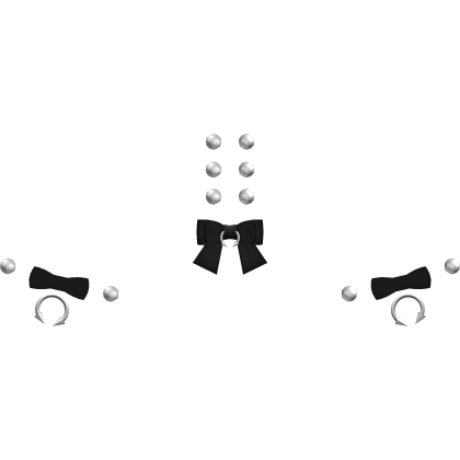 ♡ : alt emo studded belly piercings bows in black Roblox item