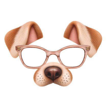 Cute Dog Filter with Pink Glasses Roblox item