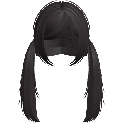 cute long straight doll pigtails dark brown