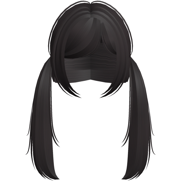 cute long straight doll pigtails dark brown