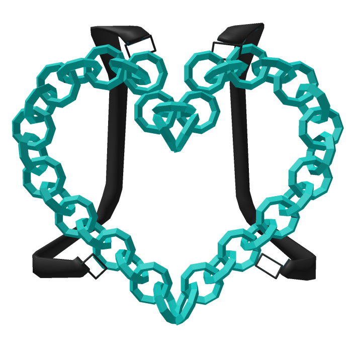 Large Baby Blue Chained Heart Backpack