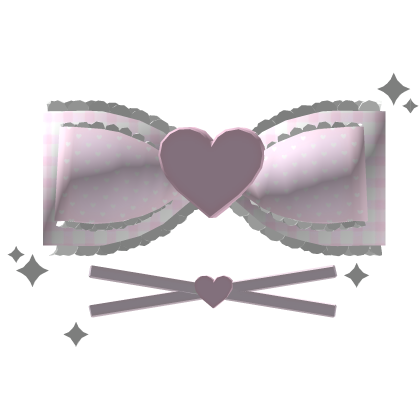 ꒰ 🎀 ‧ kawaii pink bow w/ hearts ♡ ˖° Roblox item